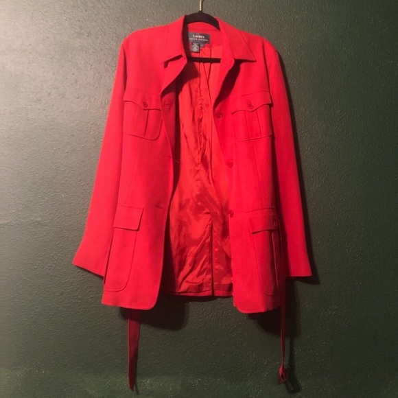 Lauren Ralph Lauren Silk Lightweight Belted Jacket - Picture 2 of 5